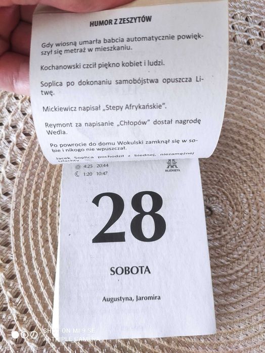 Kartka z kalendarza 2016 prezent