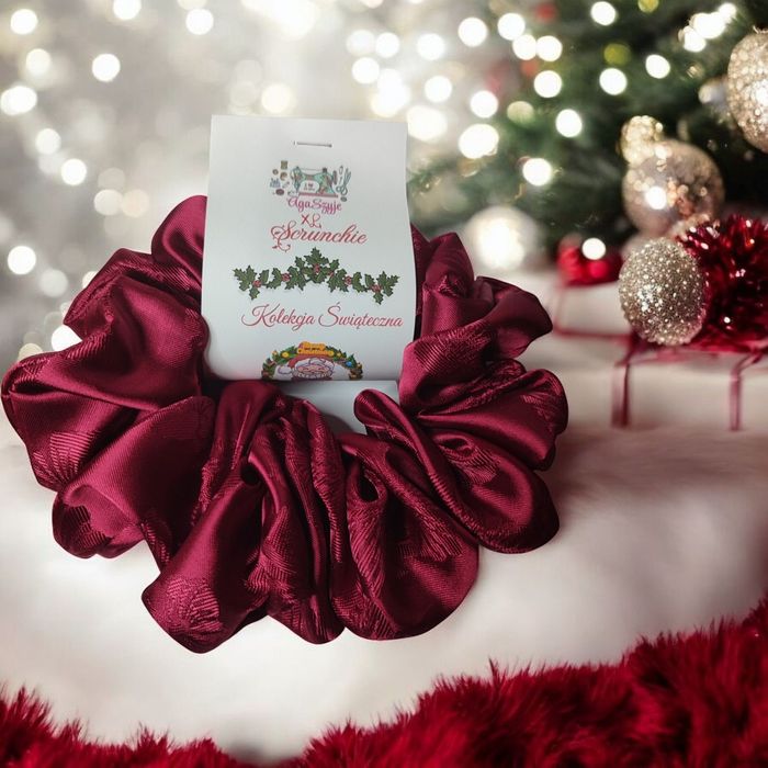 Scrunchie do włosów rozm XL Satyna