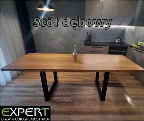 Stół dębowy rozkładany LOFT Skandynawski lite drewno