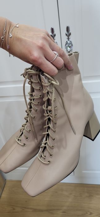 Botki Zara 39 skóra naturalna