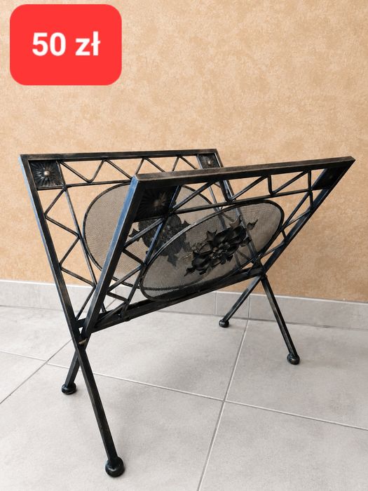 stojak na gazety lub drewno, metalowy