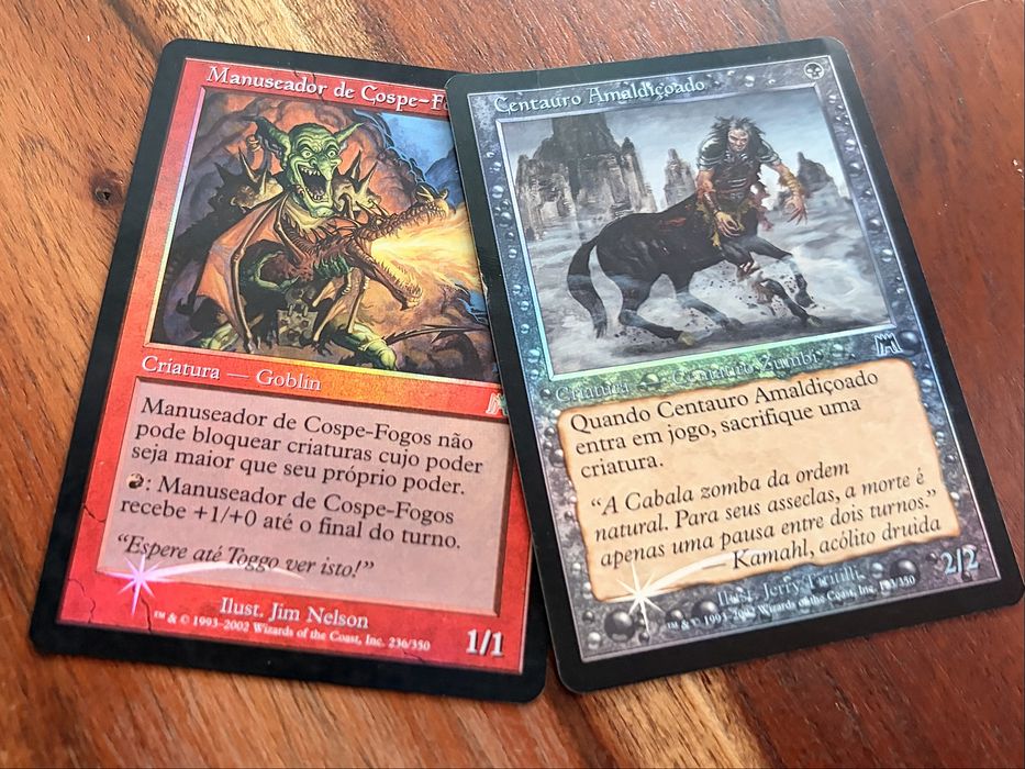 Lote Cartas Magic The Gathering Antigas (Anos 2000) + 2 Foils Clássicas
