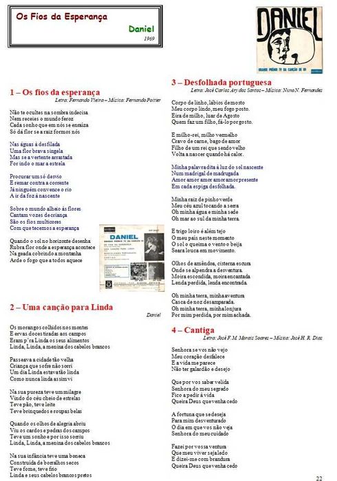 Daniel	- - - - -	Os Fios da Esperança	- - - - -	EP