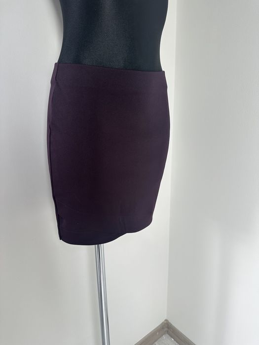 Bordowa mini spódniczka z zakładką rozm. S