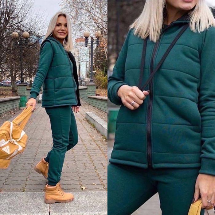 Женский теплый спортивный костюм тройка/Жіночий теплий спортивний костюм трійка S1