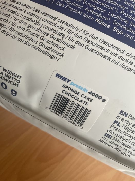 Bialko 4kg smak biszkopt czekoladowy