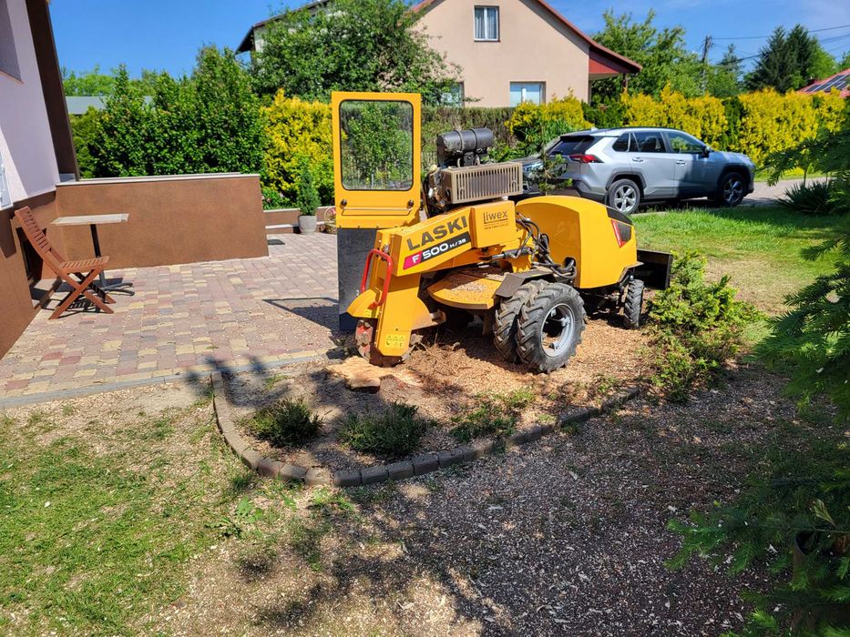 Frezowanie pni, usuwanie pni korzeni drzew, mulczowanie, wycinka drzew