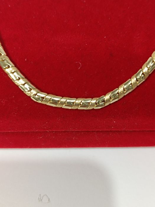 Złota półsztywna bransoletka długość 21,4cm, złoto próby 583