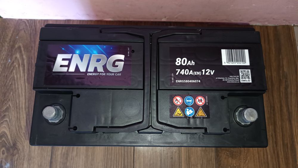 Akumulator ENRG 80Ah/740A. Stan db.