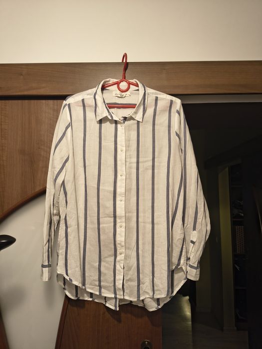 Bawełniana koszula w paski h&m xl 42