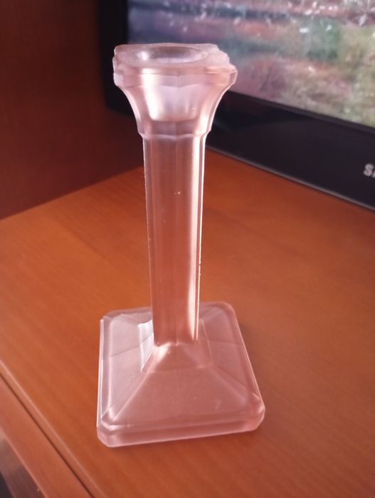 Castiçal vintage rosa fosco