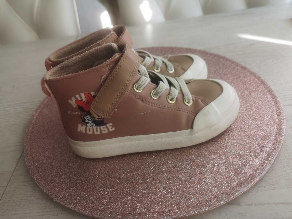 Buty na rzepę przejściowe 28 H&m ocieplane z Myszka Minnie