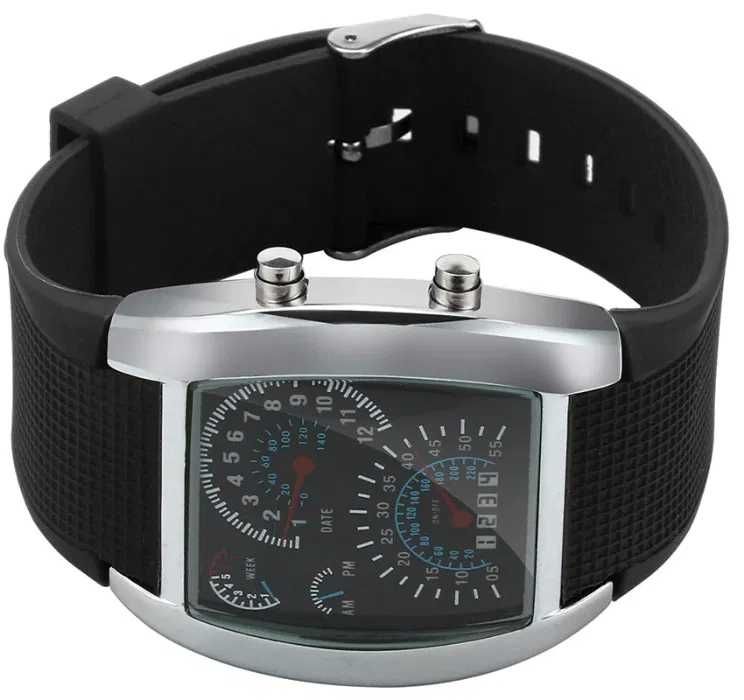 Relógio desportivo tip velocímetro homem criança elegante moda LED NOV
