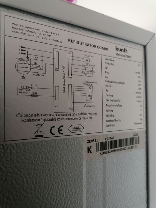 Frigorífico combinado Kunft KC8445
