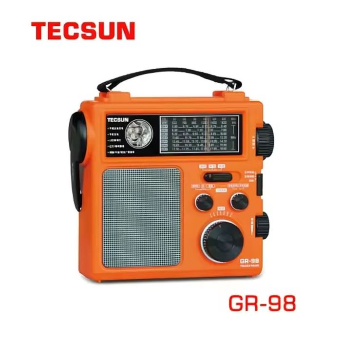 Радіоприймач Tecsun GR-98 — це надійний портативний аварійний радіоприймач з аналоговою шкалою та цифровою обробкою сигналу (DSP),