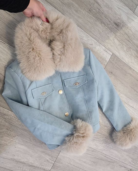 Nowa kolekcja baby blue kurtka mis jenot lis cudo