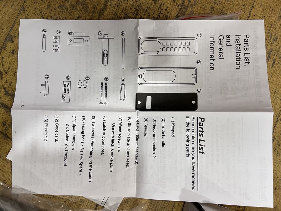 Fechadura código porta entrada mecânica sem chave - Novo