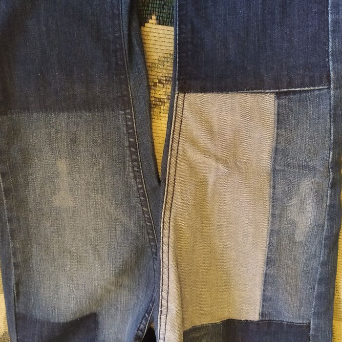 Spodnie damskie jeansy rozmiar S patchwork