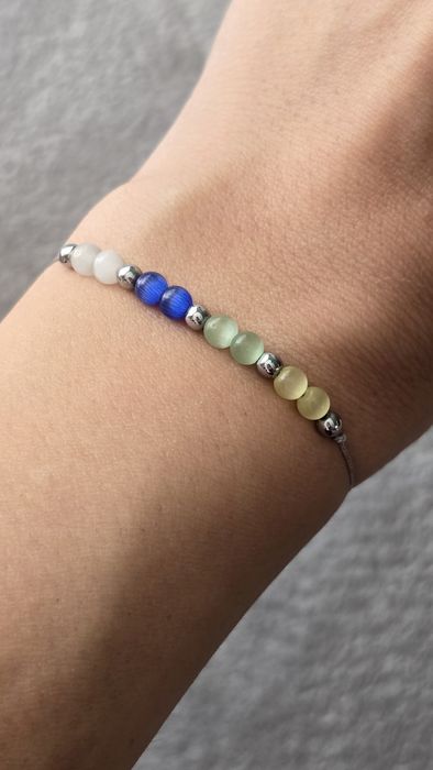 Bransoletka handmade - kocie oko, hematyt