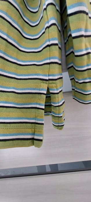 Bluza dresowa zielona w paski vintage S M kitaro bawełna
