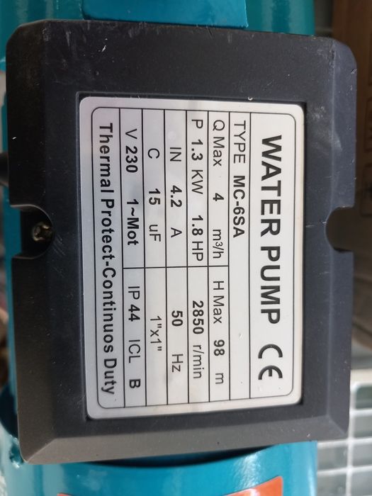 Bomba centrifuga de água 1300 W