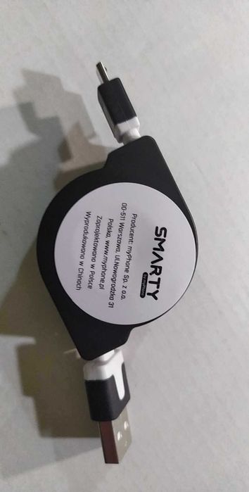 Kabel USB - Micro USB Regulowany Rozciągany max 95 cm czarny