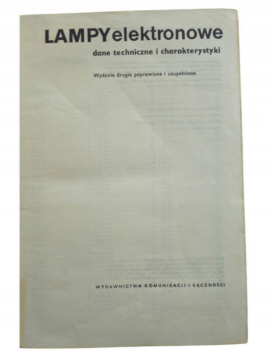 L. Niemcewicz Lampy Elektronowe Dane Techniczne I Charakterystyki