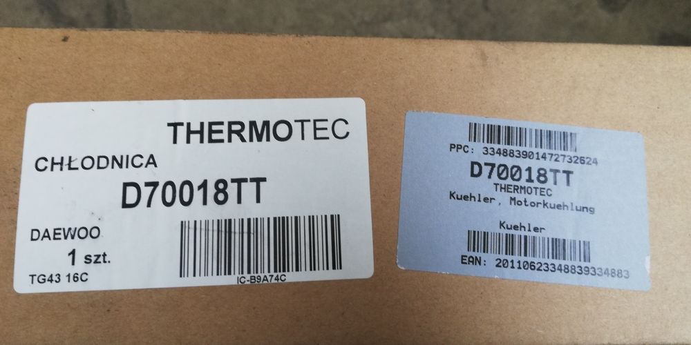 Radiador CHEVROLET - DAEWOO Thermotec D70018TT NOVO