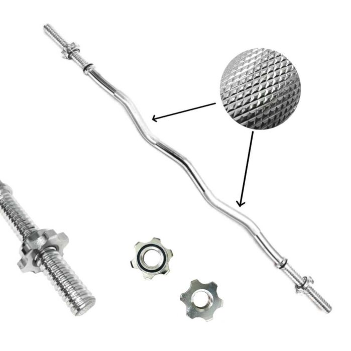 GRYF lekko łamany 120cm 25mm stalowy SZTANGA łamana na siłownię