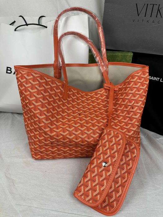 Torba biznesowa komplet Torebka damska Goyard Paris monogram pomarancz