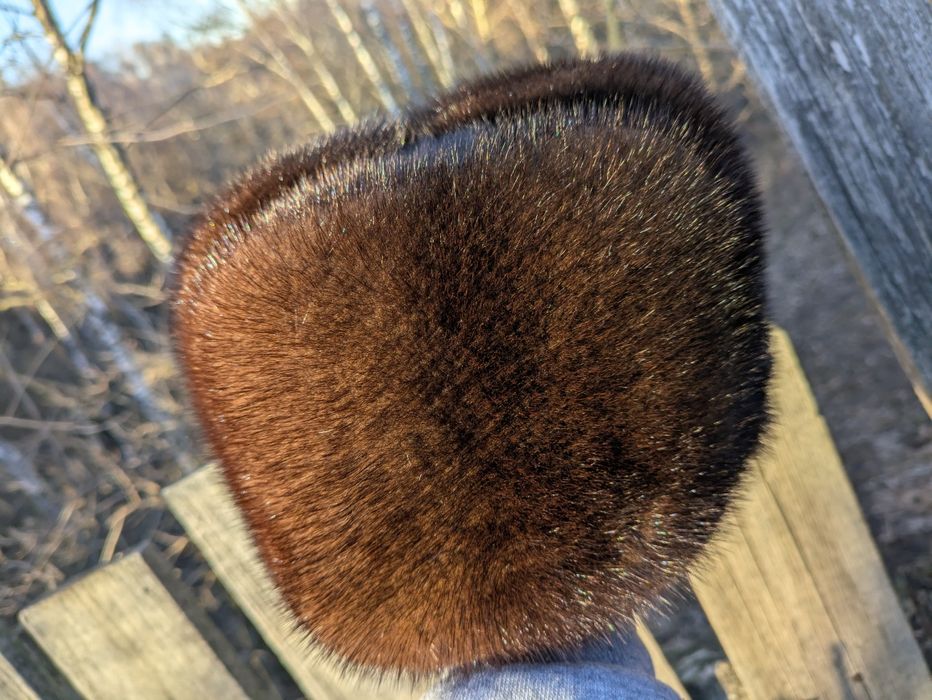 Шапка норкова натуральне хутро