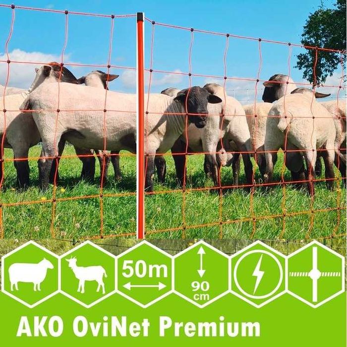 Siatka dla owiec elektryczna OviNet 50m, 90 cm, poj szpic pomarańczowy