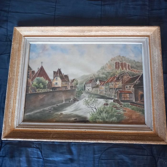 Aguarela assinada de 1935