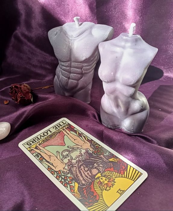 Zestaw dwóch ciemno szarych świec sojowych imitujących kamień soy cand