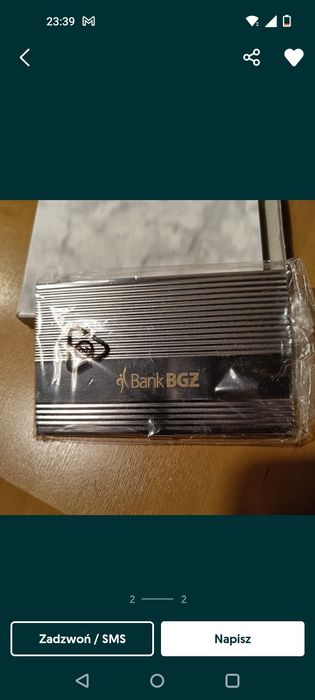 Metalowy wizytownik na karty, dowód.