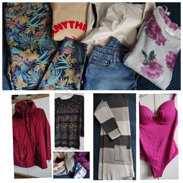 Paka: KURTKA ,,RESERVED+PACZKA,,RESERVED bluzy,spodnie+sweter+strój kąp./38-40