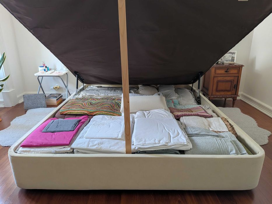 Cama sommier bege