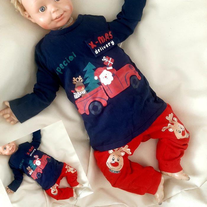 Zestaw świąteczny roz 86 5 sztuk mega paka komplet dla chłopca wyprawk