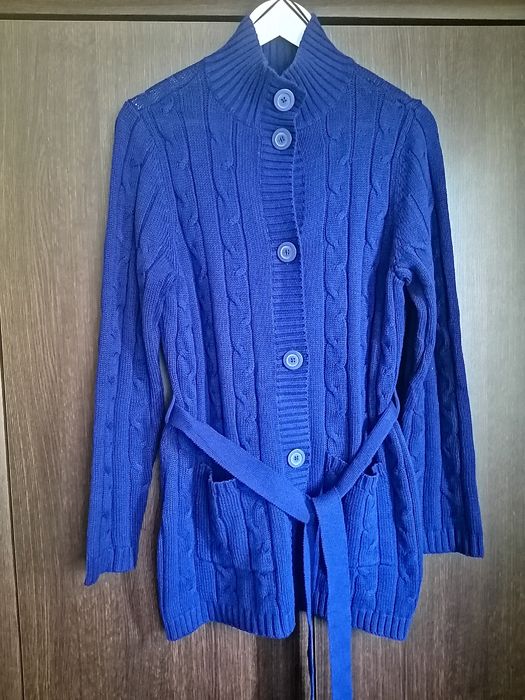 Sweter dłuższy, kobaltowy kolor, 40-42, Bonprix.