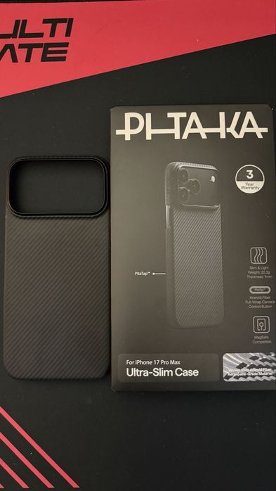 Чехол для Iphone 17 Pro Max Pitaka Iphone 17 Pro Max Оригінал Чорний Ulta Slim