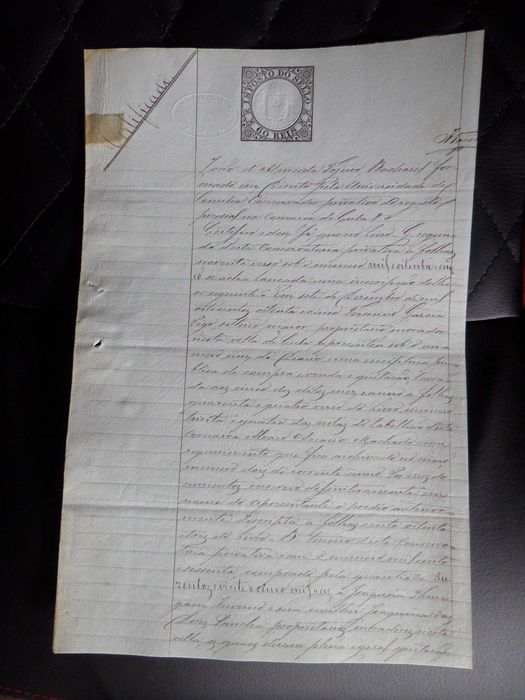Documento antigo, selos 'brancos', lindissima 'Marca de Água'