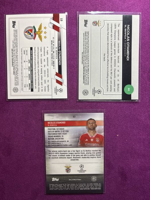Cartas Otamendi Benfica