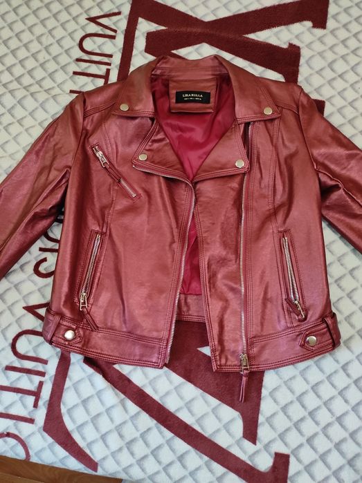 Шкіряна куртка  бордова