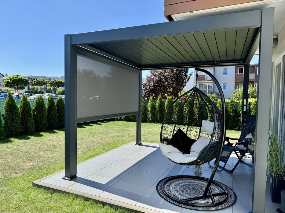 Pergola Ogrodowa 3x4 Aluminiowa Elektryczna LED Bioklimatyczna