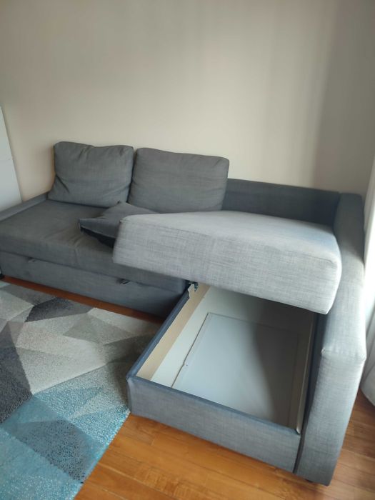 Sofá-cama IKEA FRIHETEN c/ arrumação | Cinzento escuro | Bom estado