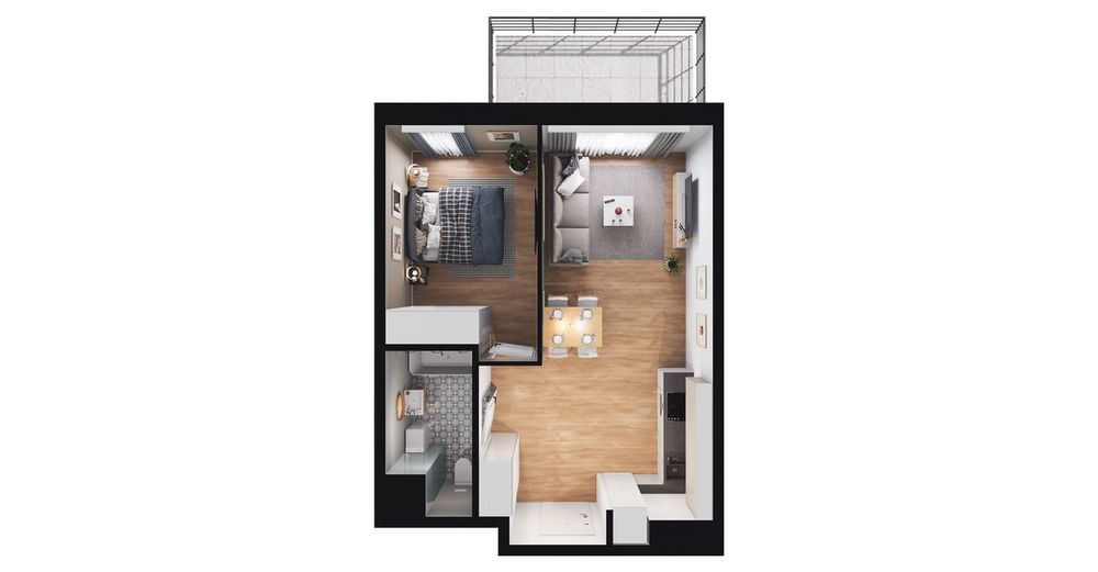 2-pokojowe mieszkanie 38 m² + balkon - Widok 3