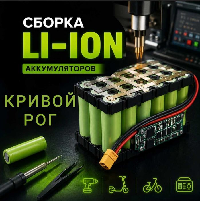 Сборка изготовление аккумуляторов перепаковка ремонт замена АКБ батарея литиевая акумулятор li ion lifepo4 lfp