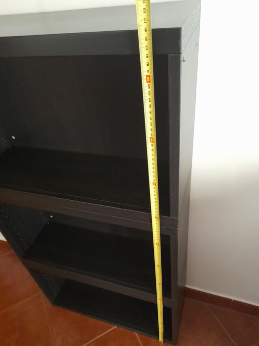 3 estantes IKEA BESTÅ, preto-castanho, 60x20x38 cm