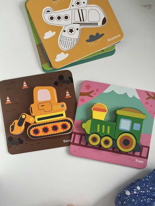 набір дерев'яних міні-пазлів Tooky Toy "Транспорт 6 в 1”