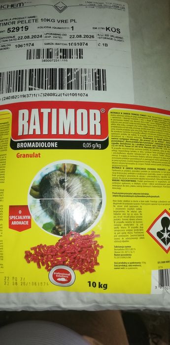 Trutka na myszy szczury gryzonie granulat 10 kg